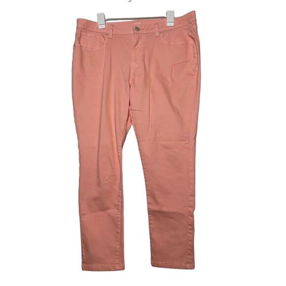 Ana Orange Preppy Pants Womens Size 16 Skinny Leg Ankle Peach Khakis Trousers - Picture 1 of 12